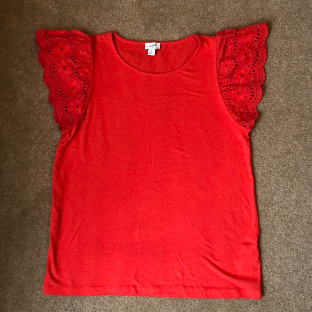 J.Crew Women Eyelet sleeves top S